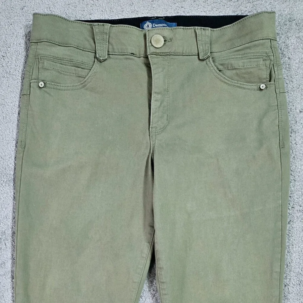 Democracy Absolution Colored Ankle Skimmer Pants Olive Green Laurel Oak Stretch